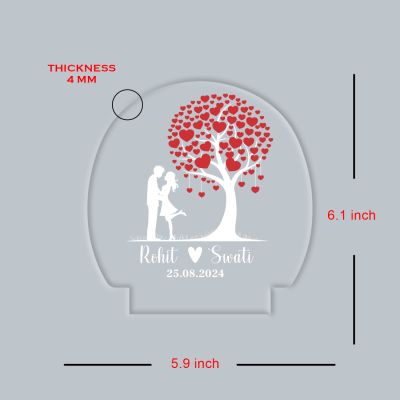 Personalized Couple Name Led Night Lamp with Automatic Color Changing Light Gift for Wife, Girlfriend, Husband, Boyfriend Anniversary Gift Valentine Day Gift Couple Lamp